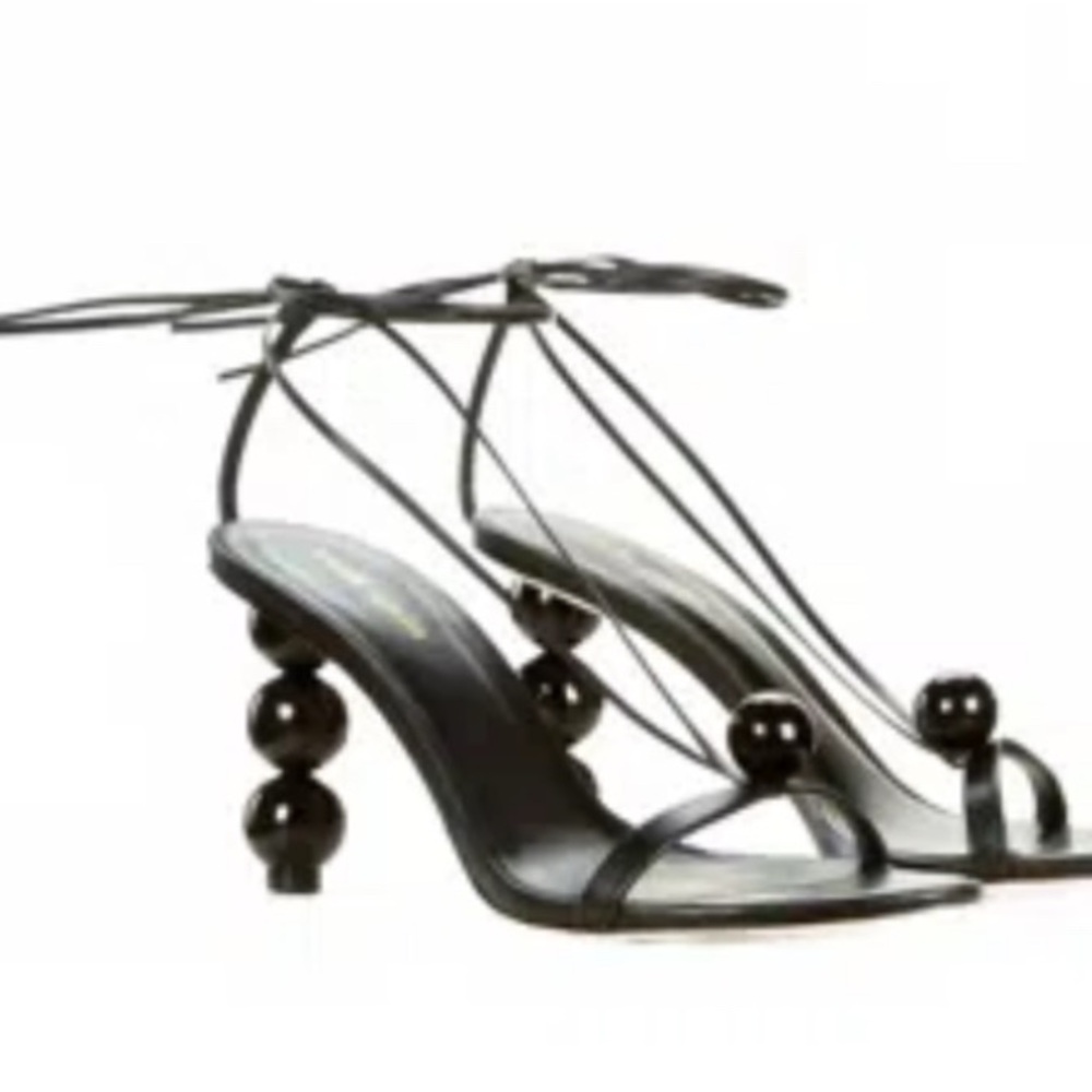 Cult Gaia Karina Black Strappy Sandals